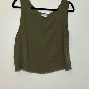 Pink Lily Olive Green Tank & Short set